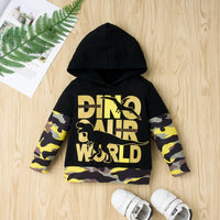 Toddler Boys Black Long Sleeve Letter Printed Camouflage Pants Set - PrettyKid