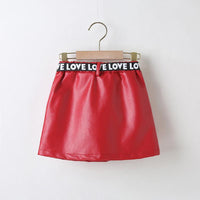 Children Girls' PU Leather Casual Skirt Trendy Girl Clothes Wholesale - PrettyKid