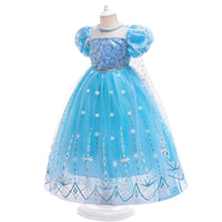 Children Girls Halloween Cosplay Frozen Princess Elsa Dress - PrettyKid