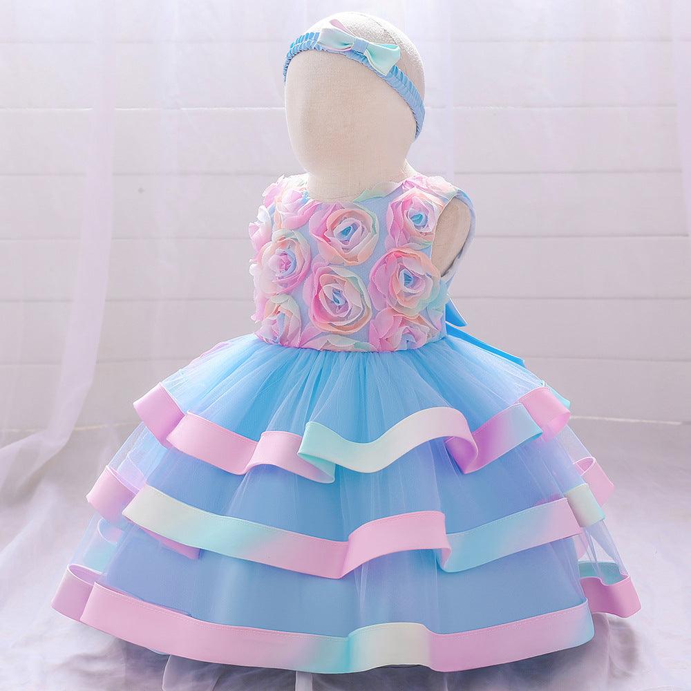 Baby Girls Flower Cake Puffy Skirt Baby Girl Dresses Wholesale - PrettyKid