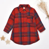 Boys Girls Long Sleeve Plaid Lapel Shirt Kids Wear Supplier - PrettyKid