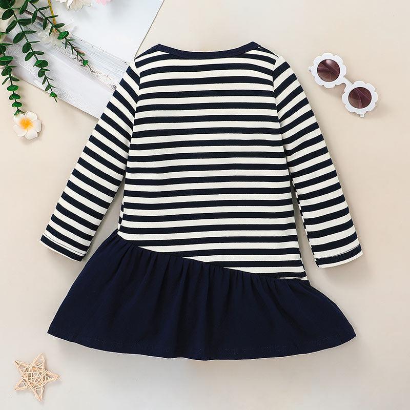 Toddler Kids Girls Stripe Cute Rabbit Dress - PrettyKid