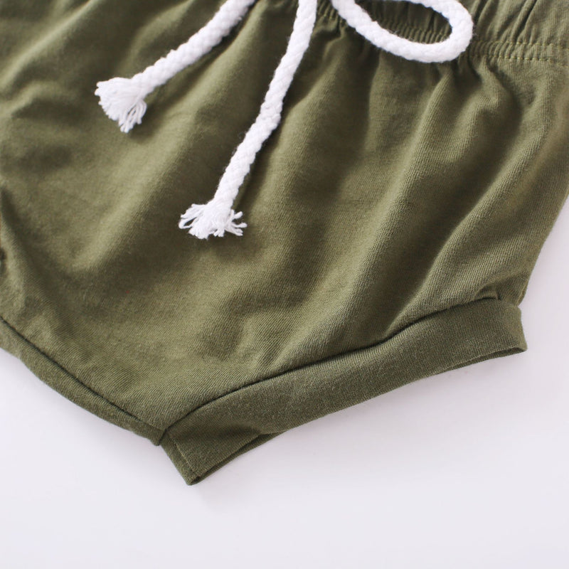 Baby Boys Girl Solid Short Sleeve Jumpsuit Shorts Set - PrettyKid
