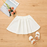 Toddler Kids Girls Solid Lace Long Sleeve Top Pleated Skirt Short Skirt Set - PrettyKid