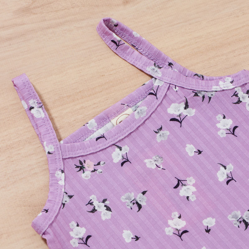 Toddler Kids Girls' Cotton Floral Suspenders Flared Pants Set - PrettyKid