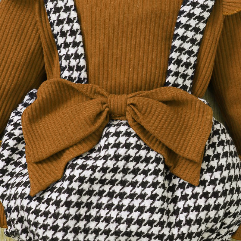 Baby Girls Solid Ruffle Round Neck Top Chiffon Print Triangle Strap Shorts Set - PrettyKid