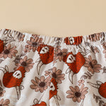 Toddler Girls Cartoon Animal Floral Print Flared Pants Pants