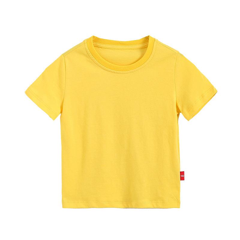 2021 Summer Children's T-shirt Solid Short Sleeve Round Neck Top - PrettyKid