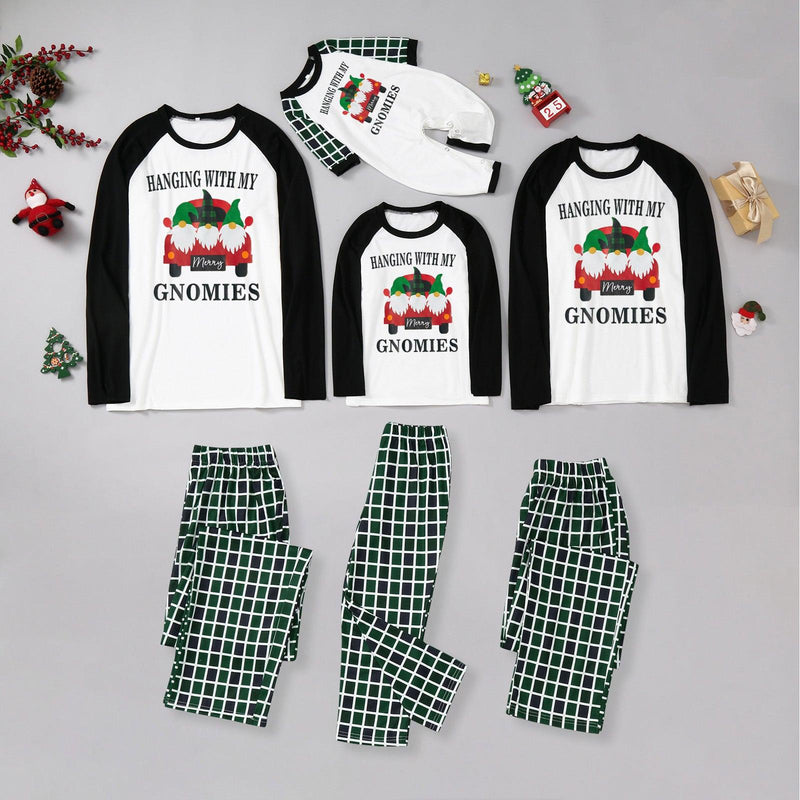 Mommy and Me Green Plaid Santa Print Set Christmas Dress - PrettyKid