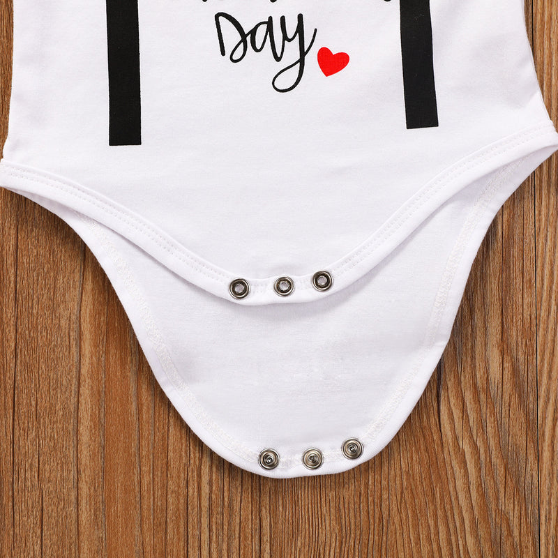 Baby Boys 3PCS Solid Letter Love Printed Bow Strap Set - PrettyKid