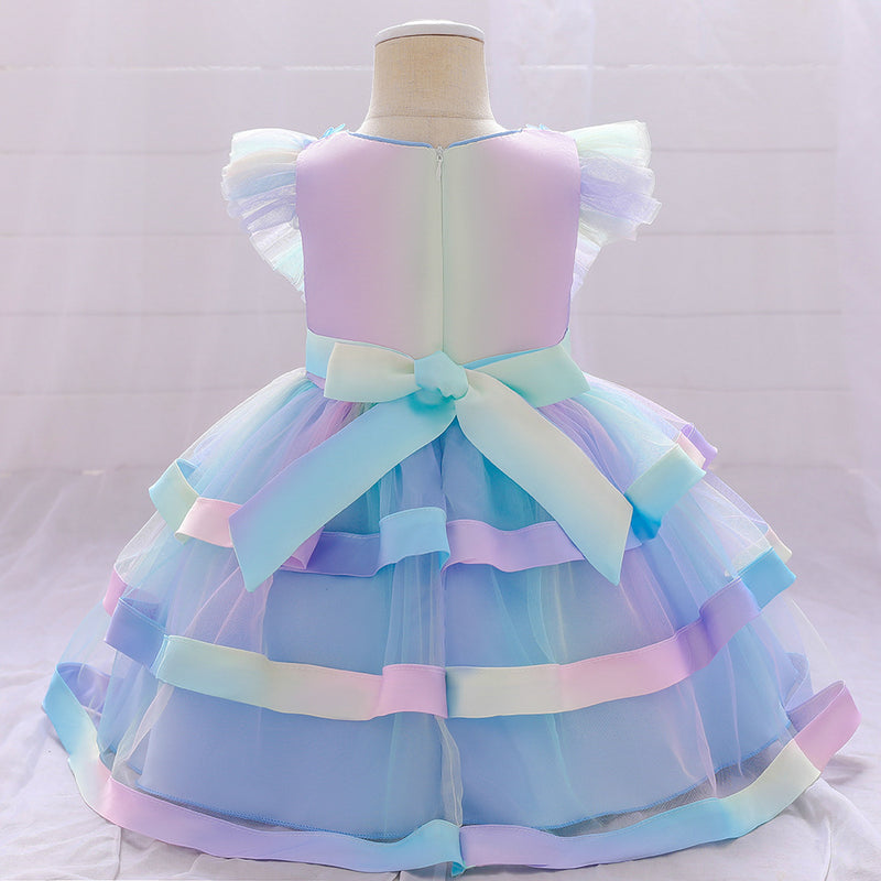 Baby Girls Glitter Colored Cake Skirt Pompous Gauze Skirt - PrettyKid