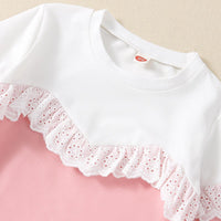 Toddler Kids Girls Lace Stitched Long Sleeve Sweater Set - PrettyKid