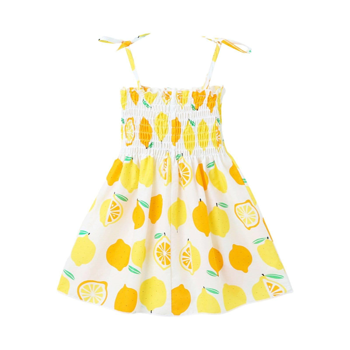 Summer toddler kids girls' sleeveless print drawstring dress - PrettyKid