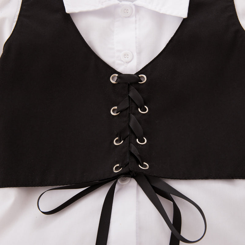 Toddler Kids Girls' Shirt Vest Pleated Skirt Set Children's Boutique Suppliers - PrettyKid