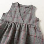Toddler Kids Girls' Solid Sweater Plaid Vest Skirt Set - PrettyKid