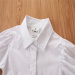 Toddler Kids Girls Dress White Long Sleeved Shirt Skirt Cowboy Suspender Vest Suit Trendy Girl Clothes Wholesale - PrettyKid