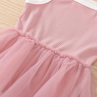 2021 Summer Girls' Knitted Suspender Mesh Stitched Princess Fluffy Skirt - PrettyKid