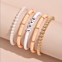 Colorful Soft Pottery Bracelet 5-piece Set - PrettyKid