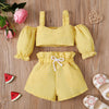Bubble Short Sleeve Set Summer Baby Girl Two Piece Set
