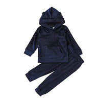 Toddler Kids Boys Solid Color Cute Hoodie Pants Set - PrettyKid