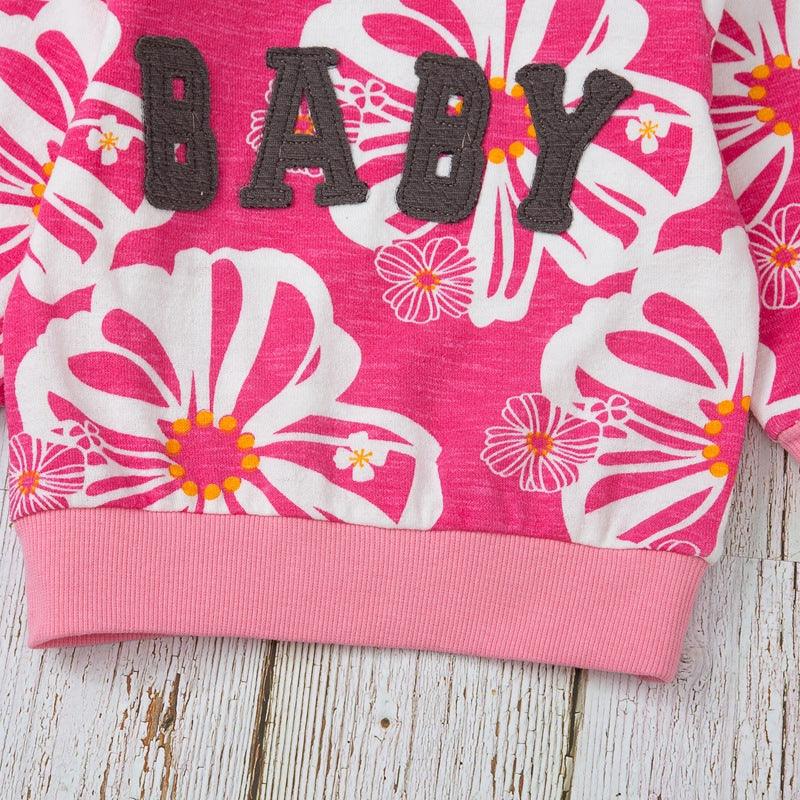 Toddler Kids Girls' Three dimensional Letter Printed Long Sleeve Suit - PrettyKid