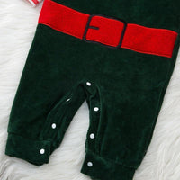 Baby Boys Solid Striped Fake Two Piece Velvet Jumpsuit Christmas Dress - PrettyKid