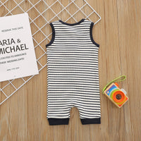 Toddler kids summer sleeveless striped jumpsuit baby crawling suit - PrettyKid