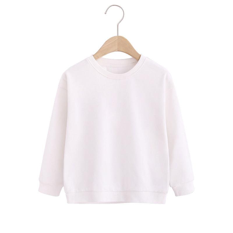 Kids Boys Girls Solid Round Neck Loose Pullover - PrettyKid