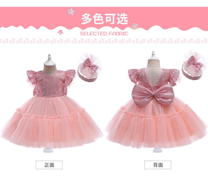 Christmas Girls Dresses Princess Dress Bow Mesh Halloween Dress Set - PrettyKid