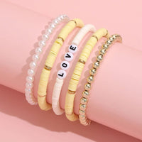 Colorful Soft Pottery Bracelet 5-piece Set - PrettyKid