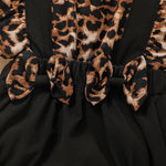 Baby Girls Sleeveless Leopard Print Triangle Romper Jumpsuit - PrettyKid