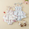 9-24M Floral Smocked Ruffle Trim Cami Baby Girls Bodysuit Bulk Baby Clothes Wholesale - PrettyKid