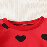 Valentine's Day 2023 Girls' Set Love Sweater Half Skirt Two Piece Set - PrettyKid