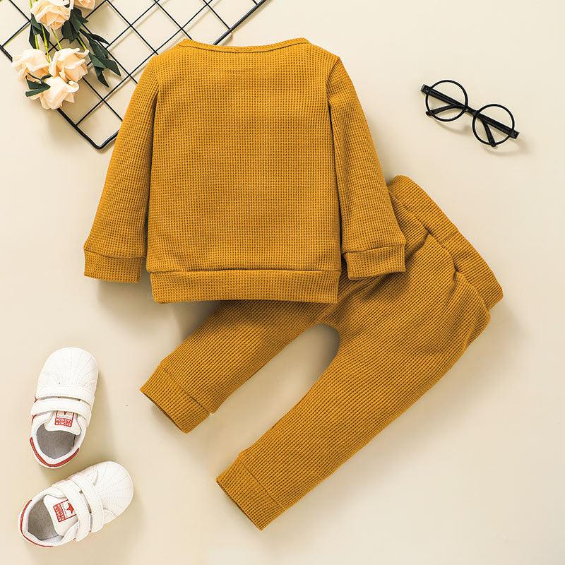 Baby Girls Casual Solid Color Sweater Set Wholesale Baby Clothes Suppliers - PrettyKid