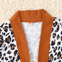 Toddler Kids Girls Long Sleeved Leopard Cardigan Coat - PrettyKid