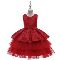 Kids Girls' Gauze Jacquard Fluffy Dress Children's Clothes Manufacturers Wholesale - PrettyKid