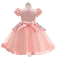 Toddler Girls Solid Flower Fluffy Skirt Children's Dress Princess Dress - PrettyKid