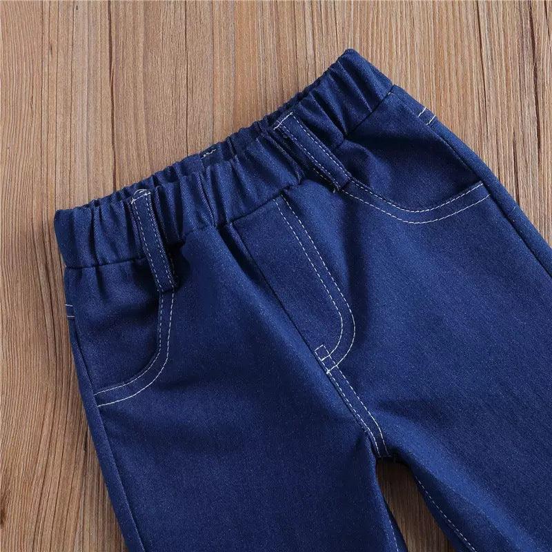 Toddler Kids Girls Denim Fringe Flared Pants Children's Fashion Clothing Wholesale - PrettyKid