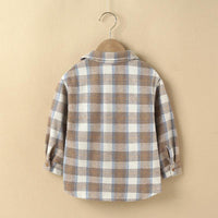 Kids Boys Girls Plaid Single Breasted Casual Shirt - PrettyKid