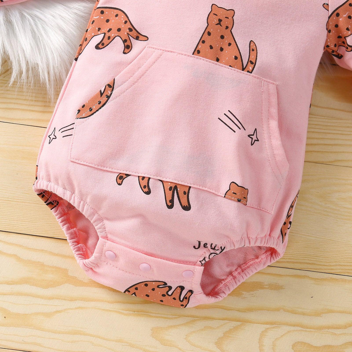 Baby Boys Girls Cartoon Animal Hooded Jumpsuit - PrettyKid