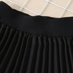Toddler Kids Girls' Black Simple Pleated Skirt Skirt Skirt - PrettyKid