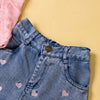Girls' Suit Casual Clothes Sleeveless Pink Top Denim Shorts Two Pieces - PrettyKid