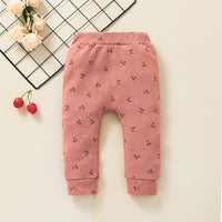 Toddler Kids Solid Color Printed Round Neck Sweater Pants Set - PrettyKid