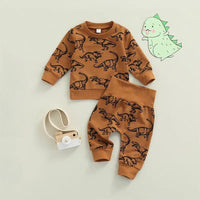 Boy's suit Cartoon dinosaur print children's suit - PrettyKid