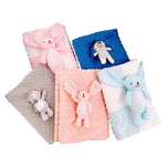 Baby Solid Pea Blanket with Cute Soothing Doll Two Piece Set - PrettyKid