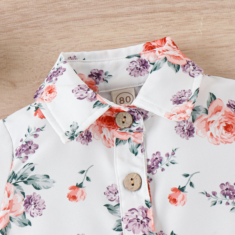Boys' Shirt Summer Print Lapel Short-sleeved Shirt Fashion Shorts Two-piece Suit