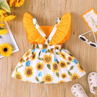 Children's Sunflower Printed Dress In Stock In 2023 - PrettyKid