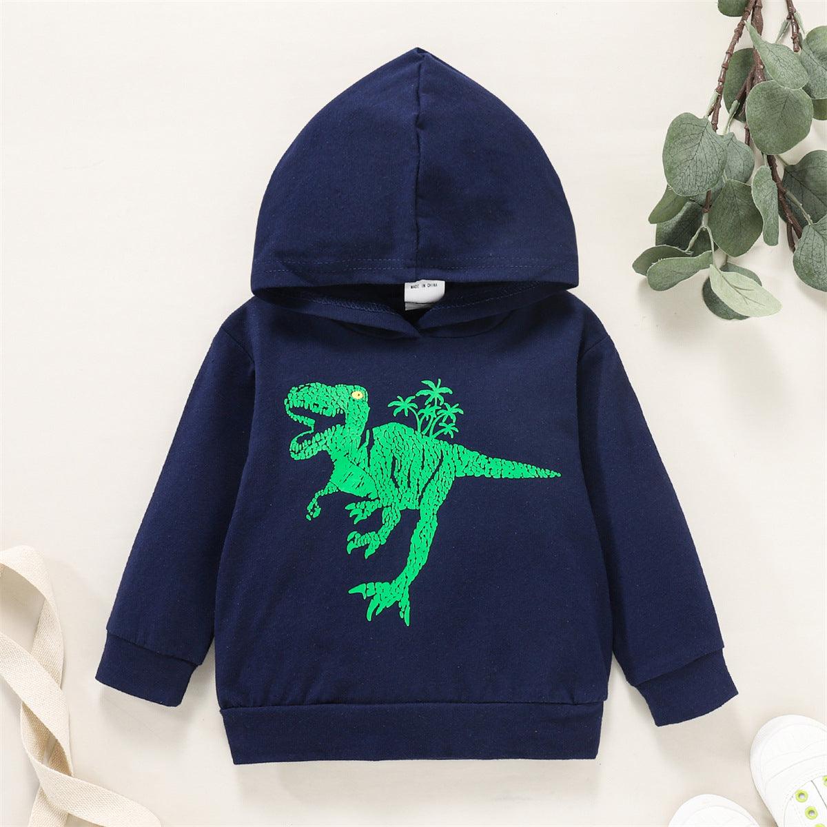 Toddler Boys Dinosaur Print Hoodie Pants Set - PrettyKid