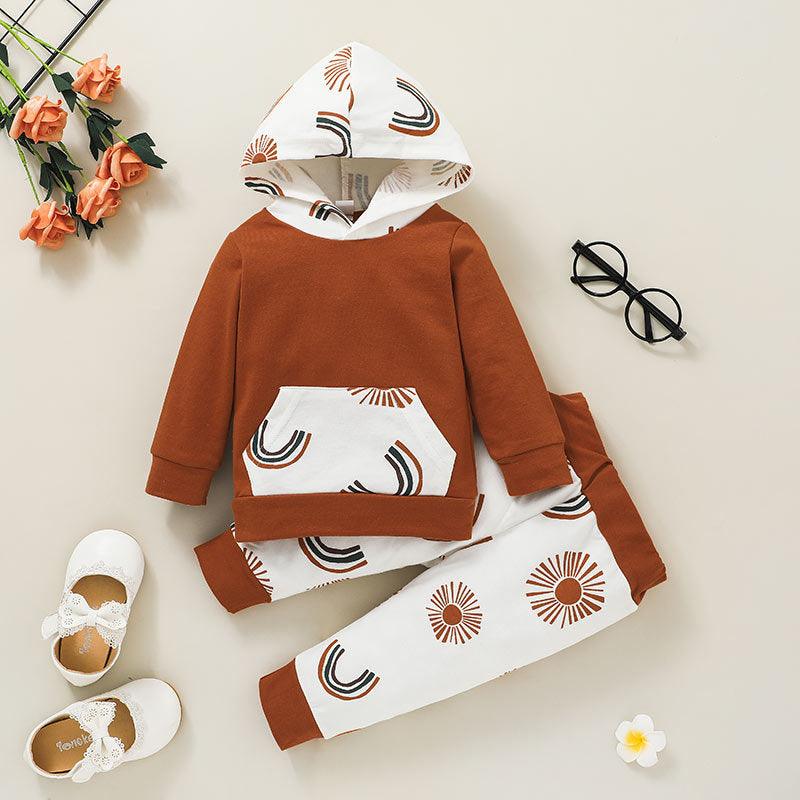 Toddler Kids Girls' Printed Hoodie Pants Set - PrettyKid