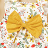 Toddler Girls Bow Flower Print Sleeveless Dress - PrettyKid